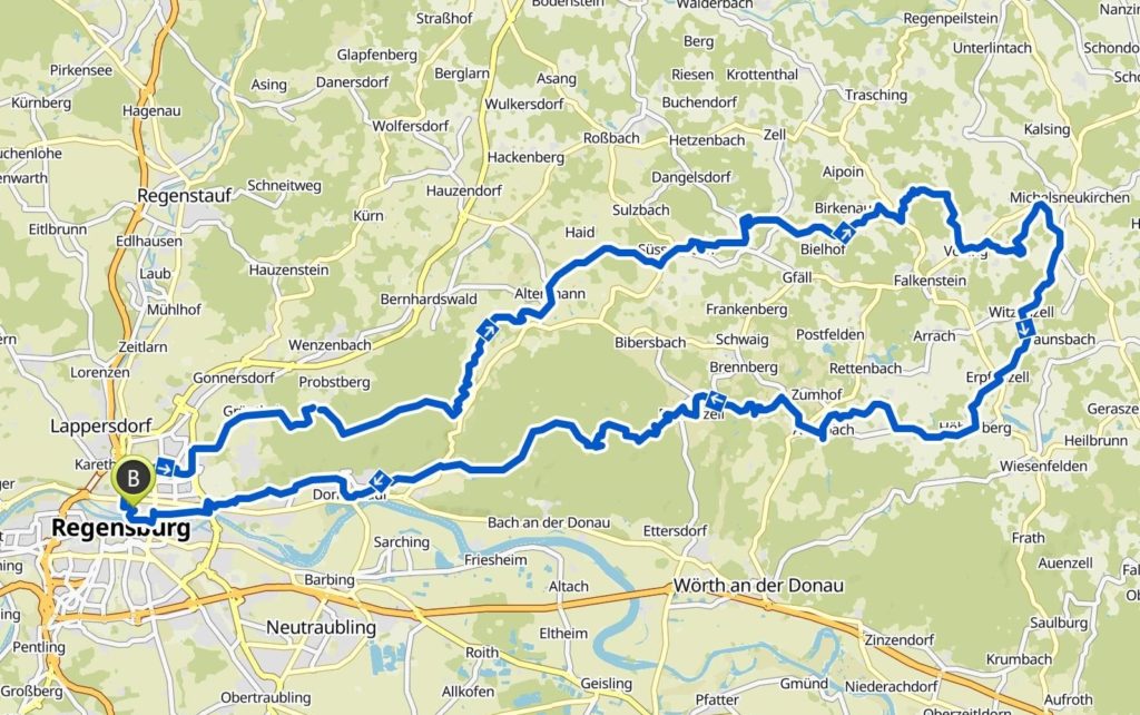 Route der E-Bike Tour von Feine Räder