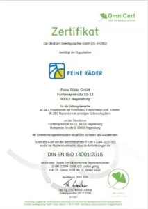 Feine Räder Regensburg - Umweltmanagement nach DIN EN ISO 14001:2015