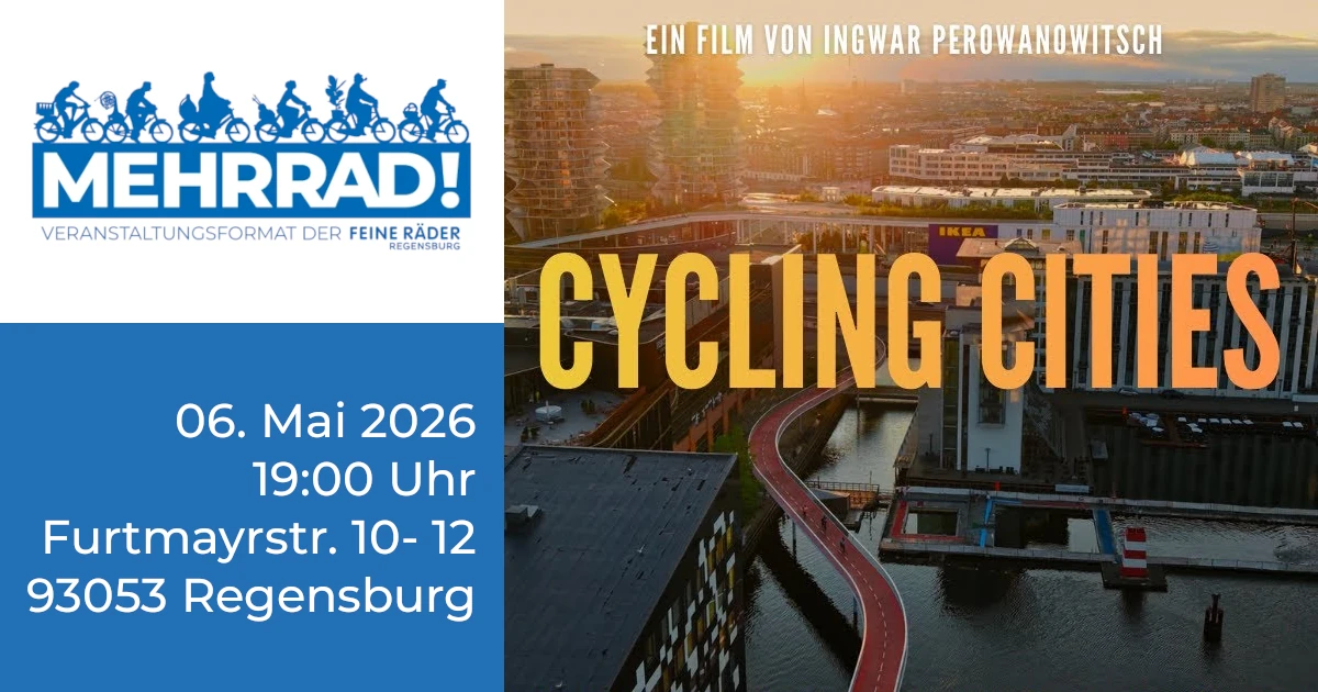 Cycling Cities bei MEHRRAD! in Regensburg: Filmabend über lebenswerte Städte