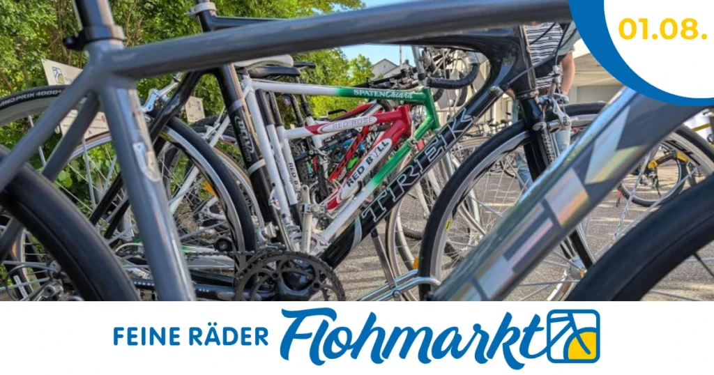Am Samstag, 1. August 2026, findet der nächste Fahrradflohmarkt bei Feine Räder in Regensburg statt.